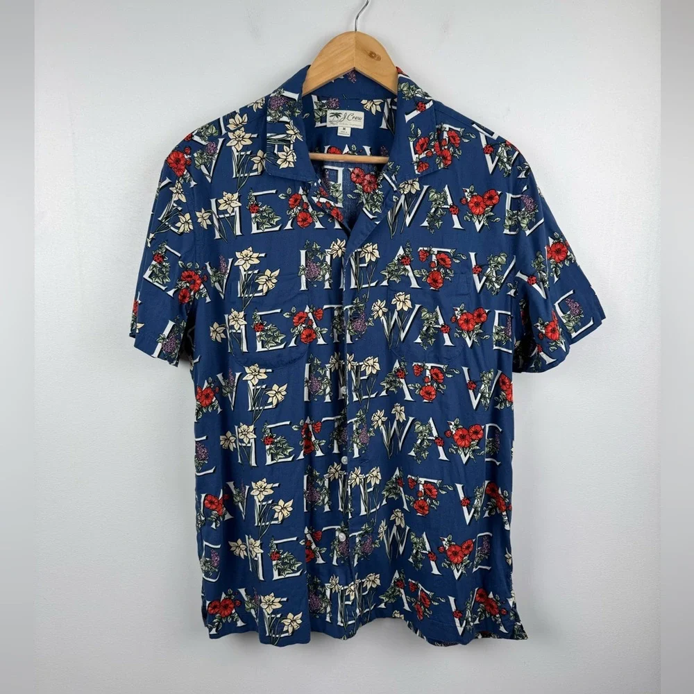 J.Crew‎ Men Hawaiian Floral Shirt Size Medium